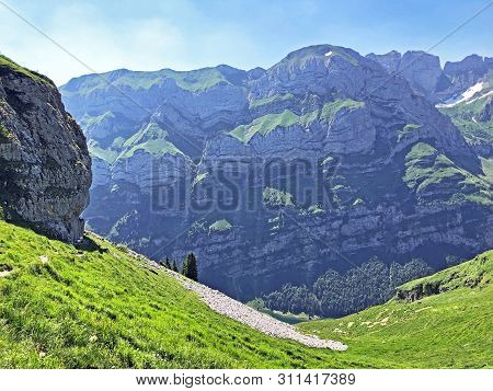 Alpine Peaks Schafberg And Marwees In The Alpstein Mountain Range And In The Appenzellerland Region 