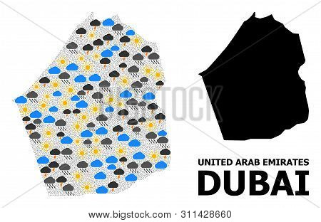 Climate Pattern Vector Map Of Dubai Emirate. Geographic Concept Map Of Dubai Emirate Is Designed Fro
