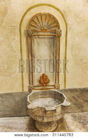 The Interior Of The Toilet Room In The Harem Of The Harem In Topkapi Palace. Vertical.