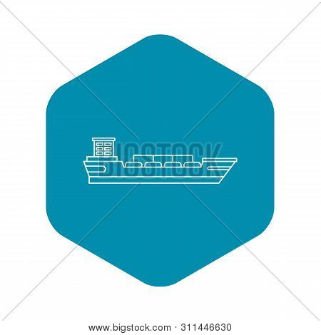 Cargo Ship Icon. Outline Illustration Of Cargo Ship Icon For Webicon. Outline Illustration Of Icon F