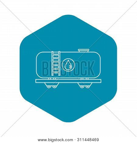 Railroad Fuel Tank Icon. Outline Illustration Of Railroad Fuel Tank Icon For Webicon. Outline Illust