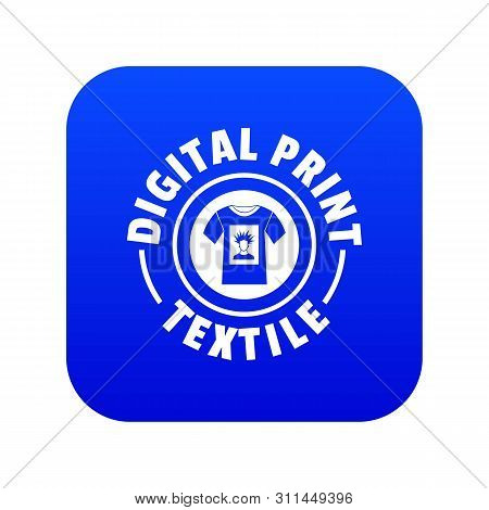 Digital Print Textile Icon Blue Isolated On White Background