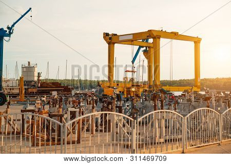 Shipyard In Punat Harbor, Krk Island , Croatia
