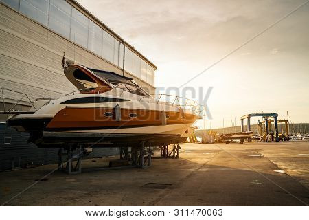 Shipyard In Punat Harbor, Krk Island , Croatia