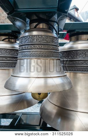 Bruges, Flanders, Belgium -  June 15, 2019: Closeup Of One Heavy Metal And Shiny Petit And Fritsen B