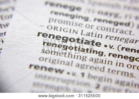 Word Or Phrase Renegotiate In A Dictionary