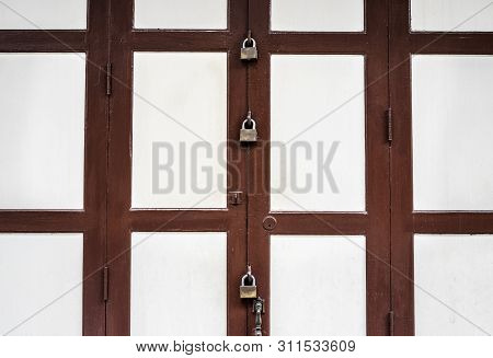 Old Wooden Door Front View And Stock Photo