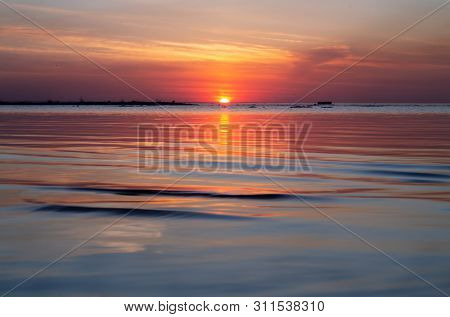 Sunset On The Gulf Of Finland. Evening Inspiration.