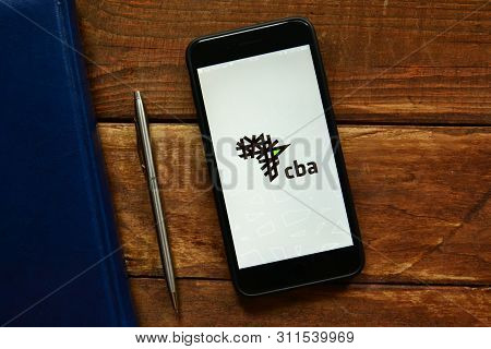 Stavropol, Russian Federation. July 15, 2019. Smartphone With Mobile Application Cba Mobile
