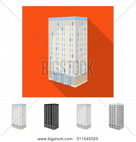 Vector Design Of Office And Skyscraper Symbol. Set Of Office And Company Stock Vector Illustration.