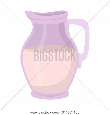 Vector Design Of Jug And Milk Sign. Collection Of Jug And Glass Stock Vector Illustration.