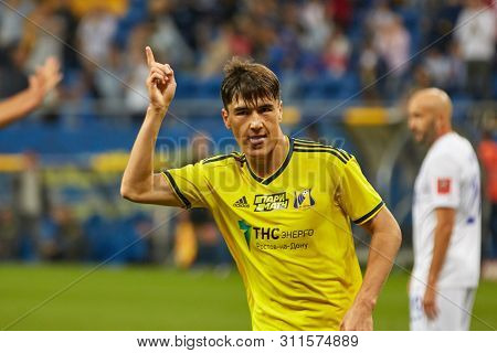 Rostov-on-don, Russia - July 13, 2019: Eldor Shomurodov Of Fc Rostov Celebrates His Goal During The 
