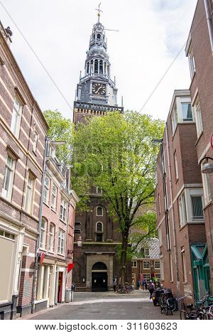 View in Amsterdam in the Netherlands with the Noorderkerk