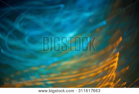 Blurred Abstract Bokeh Background Of City Lights At Night