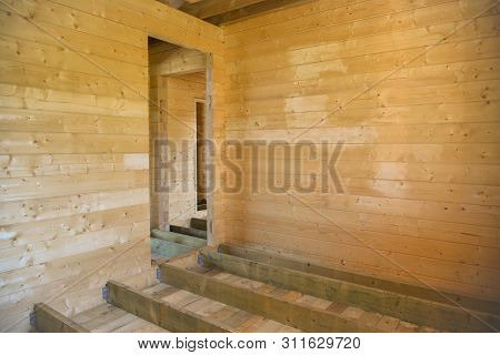 Modern Eco-friendly Materials. Timber House. The Construction Of Ecological Wood Homes. Mortgage, Lo