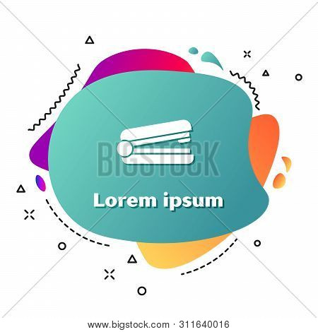 White Office Stapler Icon Isolated On White Background. Stapler, Staple, Paper, Cardboard, Office Eq