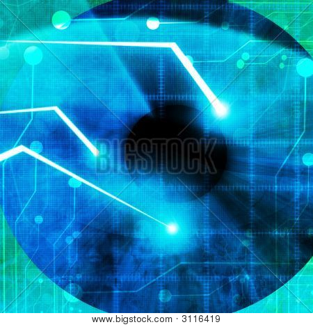 Oog gescand door beveiligingssoftware