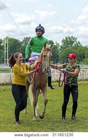 Pyatigorsk,russia - July 14,2019:before Horse Race For The Bolshoi Prize Pyatigorsk Hippodrome,maste