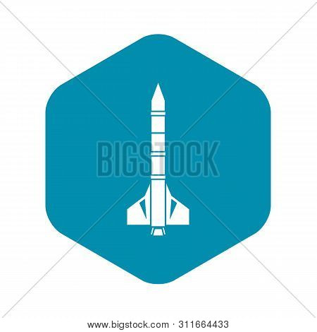 Atomic Rocket Icon In Simple Style Isolated On White Background. Weapons Symbol