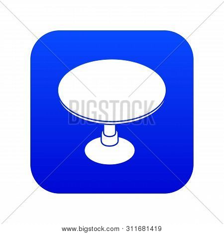 Round Table Icon Blue Isolated On White Background