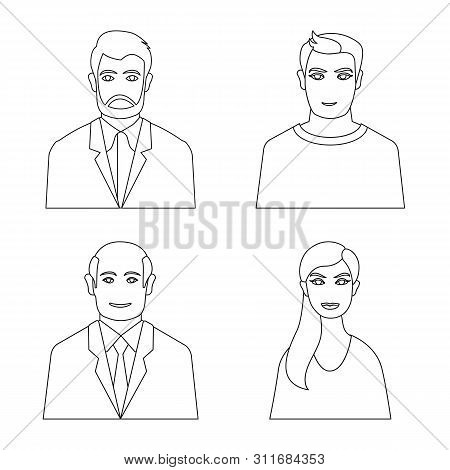 Vector Design Of Character And Avatar Symbol. Set Of Character And Person Stock Vector Illustration.