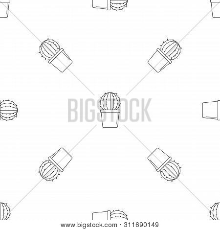 Sphera Cactus Pot Pattern Seamless Repeat Geometric For Any Web Design