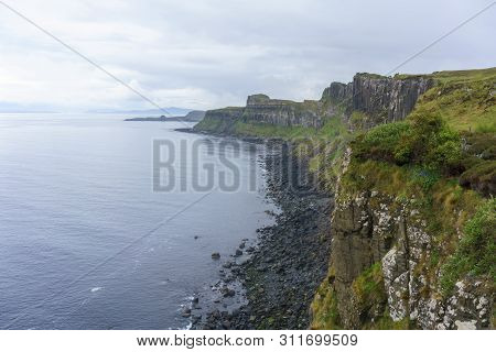 Beautiful Scenery Of Sea-cliffs On The Other Side Of Kilt Rock And Mealt Waterfall , Isle Of Skye , 
