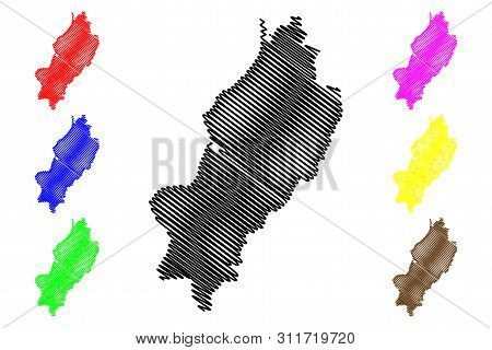 Manabi Province (republic Of Ecuador, Provinces Of Ecuador) Map Vector Illustration, Scribble Sketch