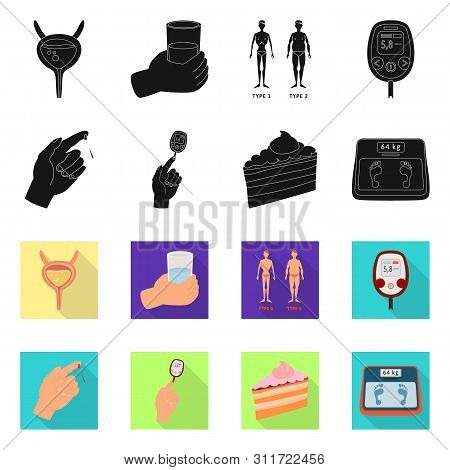 Vector Design Of Diet And Treatment Icon. Set Of Diet And Medicine Vector Icon For Stock.
