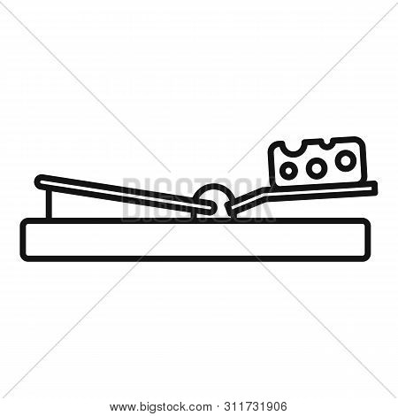 Mouse Trap Cheese Icon. Outline Mouse Trap Cheese Vector Icon For Web Design Isolated On White Backg
