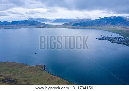 Aerial Drone View Of Icelandic Coastline