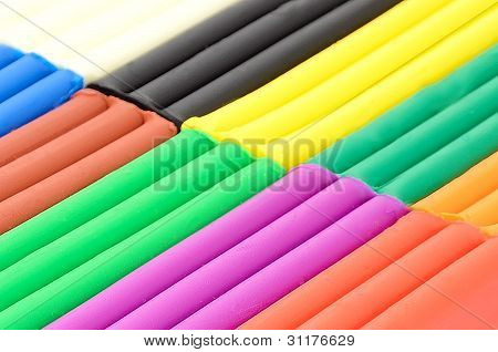 Close up Farbe Plastilin in einer box