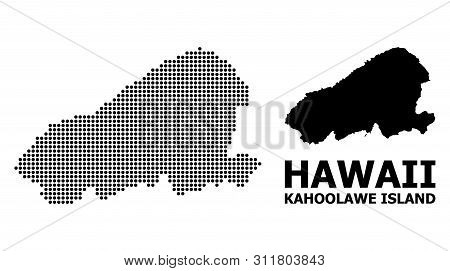 Dotted Map Of Kahoolawe Island Composition And Solid Illustration. Vector Map Of Kahoolawe Island Co
