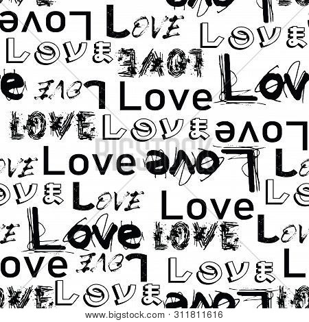 Trendy Fashion Seamless Love Text Design Pattern