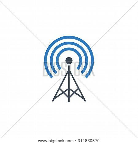 Transmiter Related Vector Glyph Icon. Isolated On White Background. Vector Illustration.