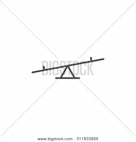 Seesaw Game Vector Icon, Isolated On White Background