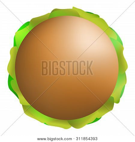 Top View Burger Icon. Realistic Illustration Of Top View Burger Icon For Web Design Isolated On Whit