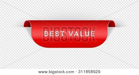 Best Value Vector Sticker, Tag, Banner, Label, Sign Or Ribbon Realistic Red Origami Style Vector Pap