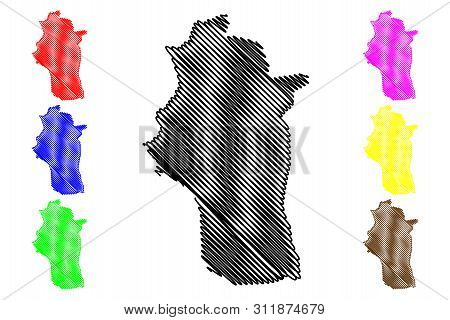 Latakia Governorate (governorates Of Syria, Syrian Arab Republic) Map Vector Illustration, Scribble 
