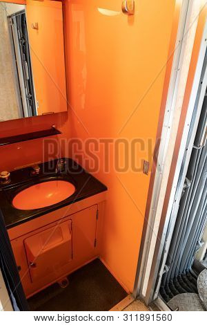 Akita, Japan - May 5, 2019 : Interior Of East Japan Railway Gono Line Resort Shirakami Sightseeing T