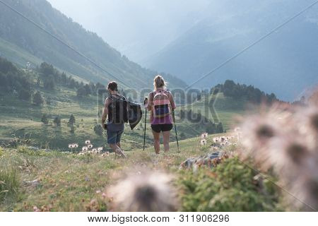 People In The Parc Natural De La Vall De Sorteny, Pyrenees, Andorra.