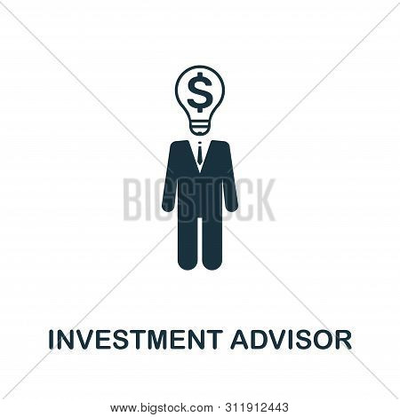 Investment Advisor Vector Icon Symbol. Creative Sign From Investment Icons Collection. Filled Flat I