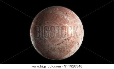Makemake, Dwarf Planet Isolated On Black Background. 3d Render.