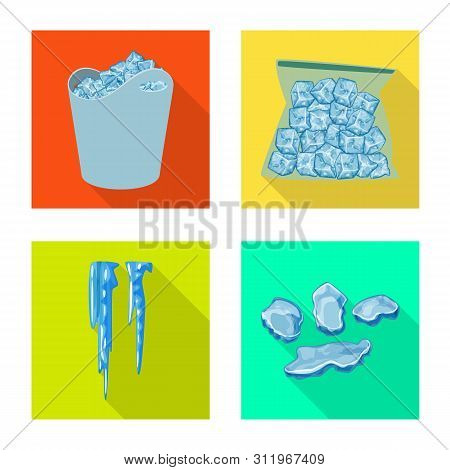Vector Illustration Of Texture And Frozen Symbol. Set Of Texture And Transparent Stock Vector Illust