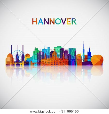 Hannover Skyline Silhouette In Colorful Geometric Style. Symbol For Your Design. Vector Illustration