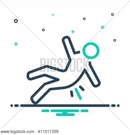Mix Icon For Slip Wet Fall Floor Slippy Skiddy Fall-down Slippery Caution