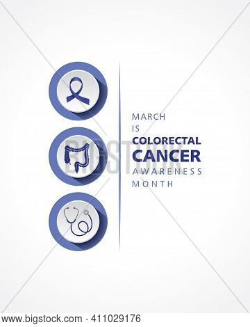 Vector Illustration Of Colorectal Cancer Awareness Month Observed In March Every Year