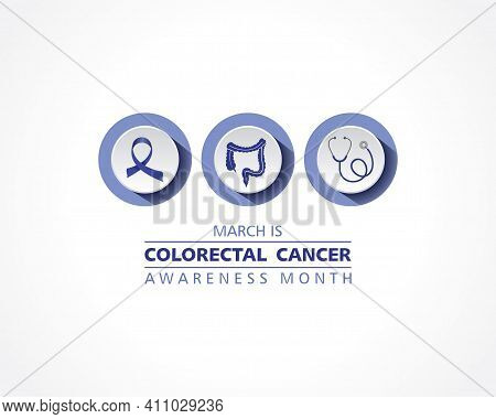 Vector Illustration Of Colorectal Cancer Awareness Month Observed In March Every Year