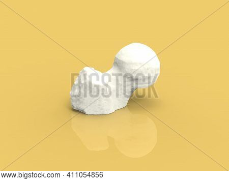 Model Of Human Legs And Hips On Yellow Background, 3d Render