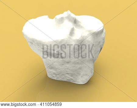 Model Of Human Legs And Hips On Yellow Background, 3d Render